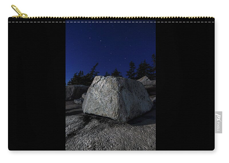 Rock And Big Dipper Zip Pouch featuring the photograph Rock and Big Dipper by Marty Saccone