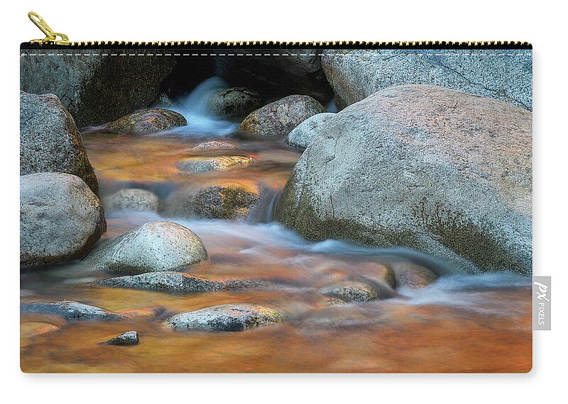 Fall Reflection Zip Pouch featuring the photograph Rock Cave Reflection NH by Michael Hubley