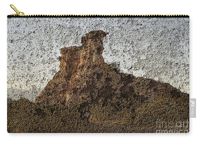 Composite Zip Pouch featuring the photograph Rock Formation On Adobe Wall by David Gordon