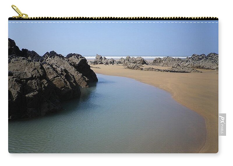 Rockpool Zip Pouch featuring the photograph Rock Pool by Richard Brookes