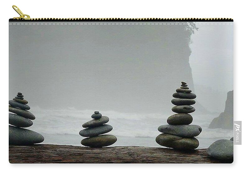 Rock Stack Carry-all Pouch featuring the photograph Rock Stacks by Alexis King-Glandon