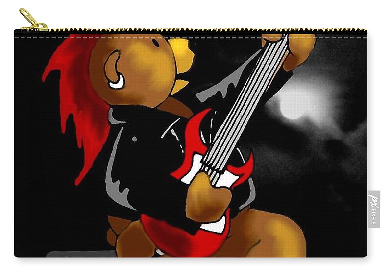 Guitar Zip Pouch featuring the digital art Rock to Midnight by Scarlett Royale