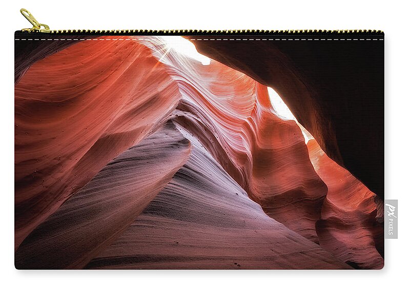 Antelope Canyon Zip Pouch featuring the photograph Rock Waves by Nicki Frates