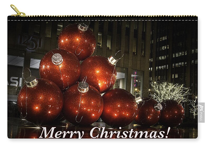 Christmas Zip Pouch featuring the photograph Rockefeller Center Christmas Ornaments by Eleanor Abramson