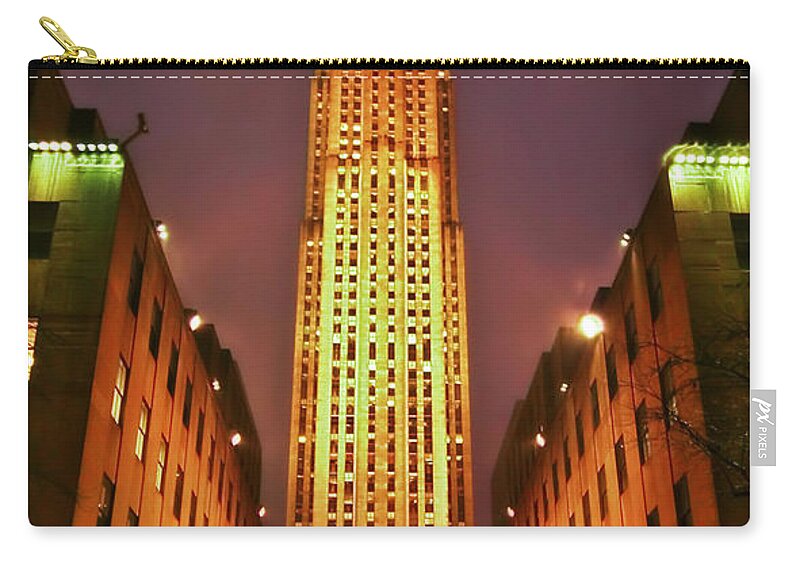Building Zip Pouch featuring the photograph Rockefeller Center by Evelina Kremsdorf