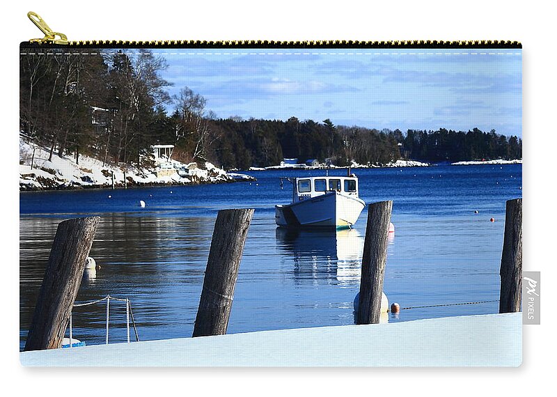 Seascape Zip Pouch featuring the photograph Rockport Blue by Doug Mills