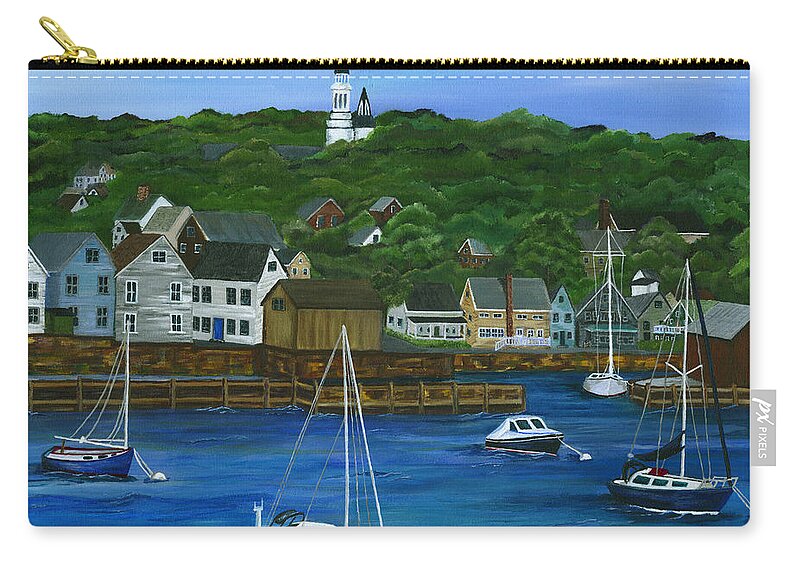 Rockport Zip Pouch featuring the painting Rockport Dawning by Michelle Joseph-Long