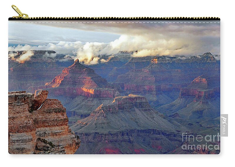 Creation Zip Pouch featuring the photograph Rocks Fall into Place by Debby Pueschel