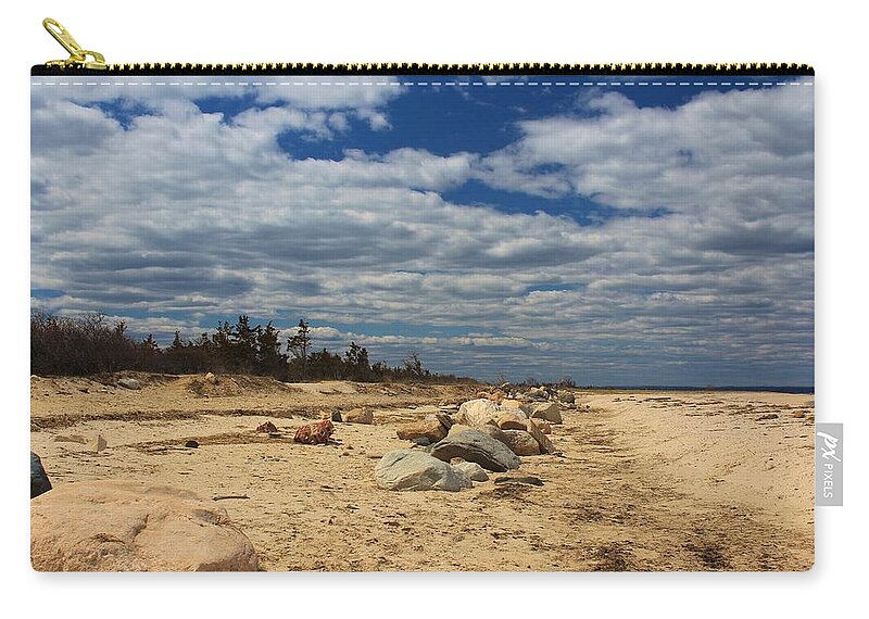 Long Island Carry-all Pouch featuring the photograph Clouds and Rocks by Karen Silvestri