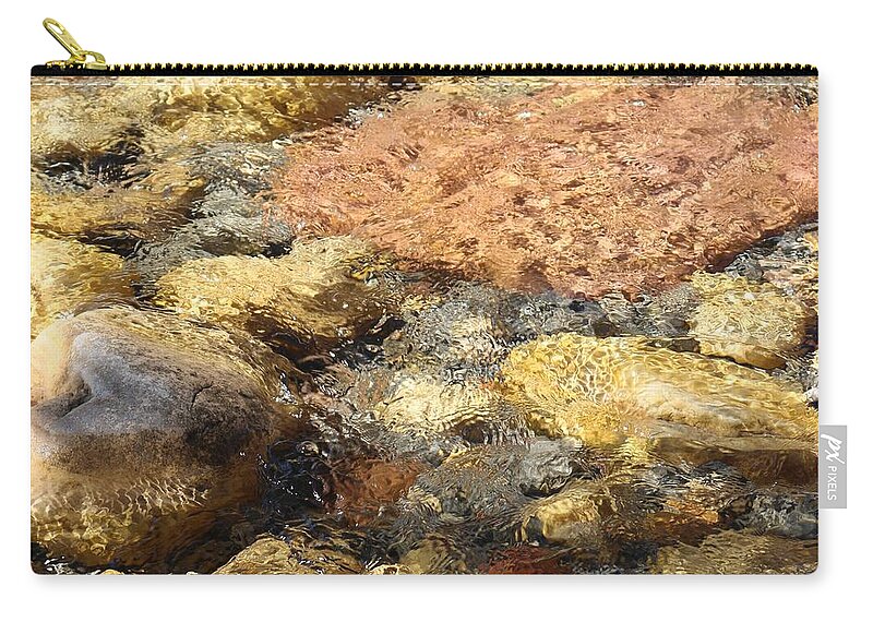 Water Zip Pouch featuring the photograph Rocks through the Water by Christy Pooschke