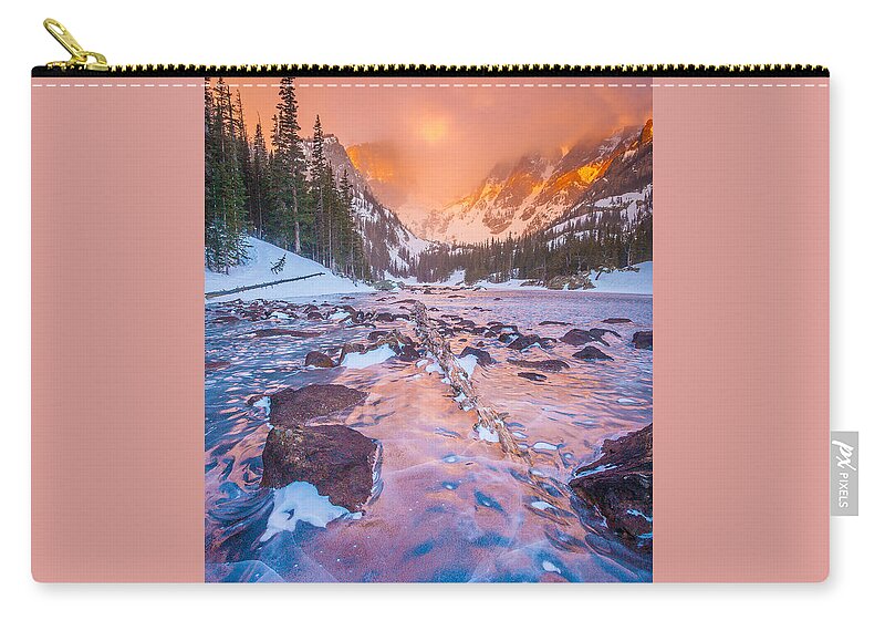 Mountain Zip Pouch featuring the photograph Rocky Mountain Sunrise by Steven Reed