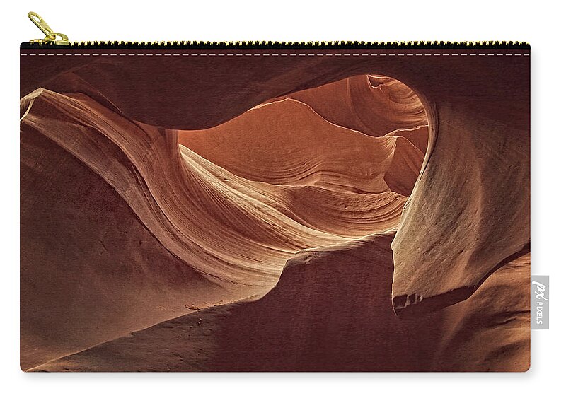 Antelope Canyon Zip Pouch featuring the photograph Rocky Swirls Dist by Theo O'Connor