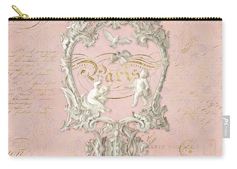 Baroque Carry-all Pouch featuring the painting Rococo Versailles Palace 1 Baroque Plaster Vintage by Audrey Jeanne Roberts