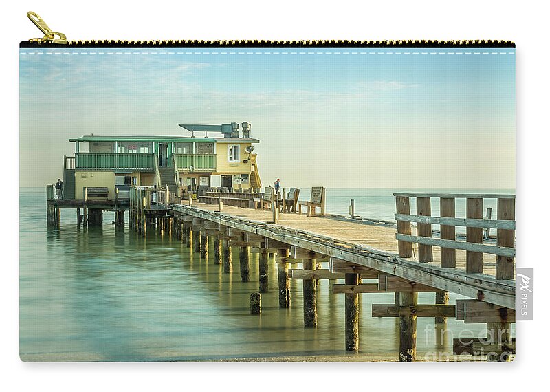 Anna Maria Island Zip Pouch featuring the photograph Rod and Reel Pier, Anna Maria Island in Florida by Liesl Walsh