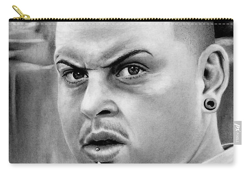 Rodney Rush Zip Pouch featuring the drawing Rodney Rush as Combo by Rick Fortson