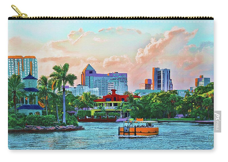 Water Zip Pouch featuring the painting Rolling Down The New River by Deborah Boyd