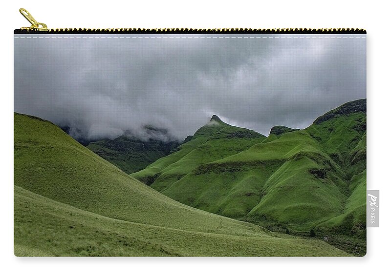Mountains Carry-all Pouch featuring the photograph Rolling green Drakensberg Mountains by Gaelyn Olmsted