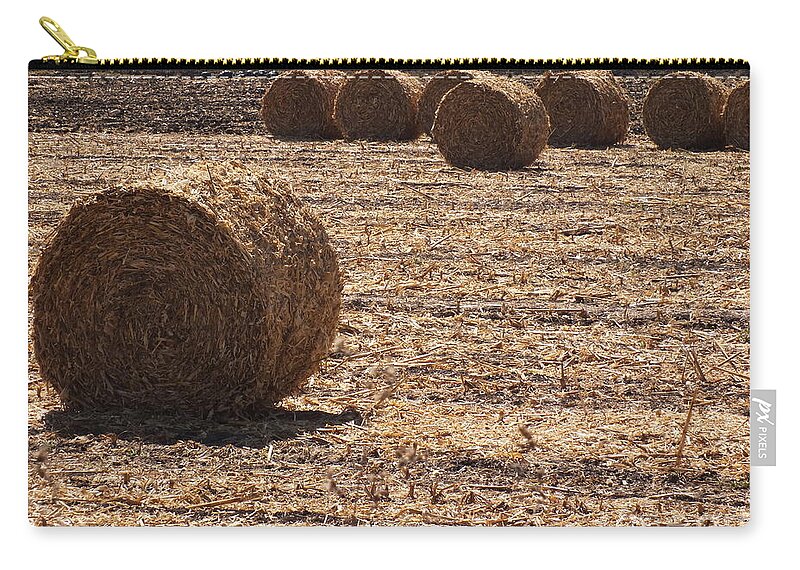 Hay Zip Pouch featuring the photograph Rolling hay by Yenni Harrison