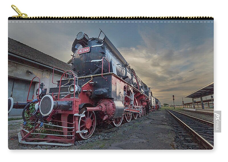 Romania Zip Pouch featuring the photograph No More Steam by Rick Deacon
