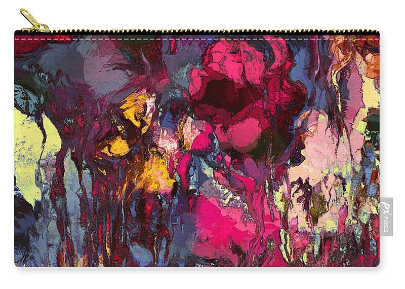 Flowers Zip Pouch featuring the painting Romantic Garden by Natalie Holland