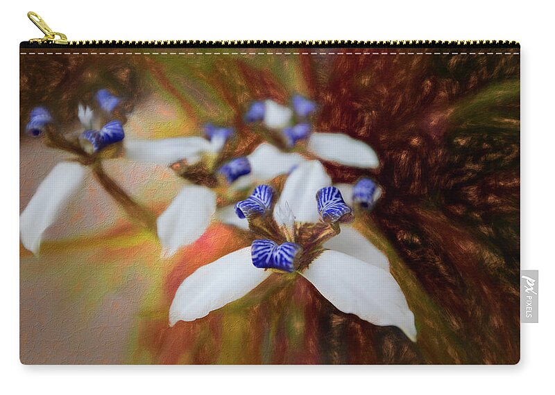Appalachia Zip Pouch featuring the photograph Romantic Textured Island Lilies by Debra and Dave Vanderlaan