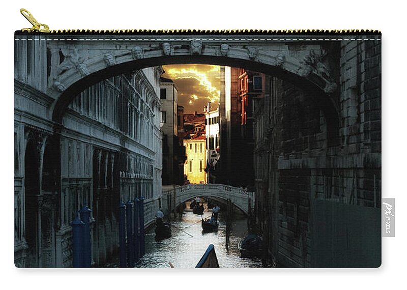 Venice Zip Pouch featuring the photograph Romantic Venice by Harry Spitz