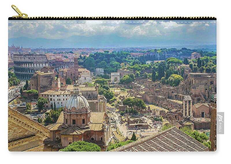 Rome Forum Carry-all Pouch featuring the photograph Rome Forum by Maria Rabinky