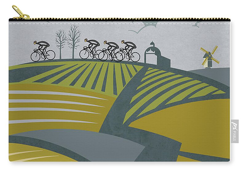 Cycling Carry-all Pouch featuring the painting Ronder Van Vlaanderen by Sassan Filsoof