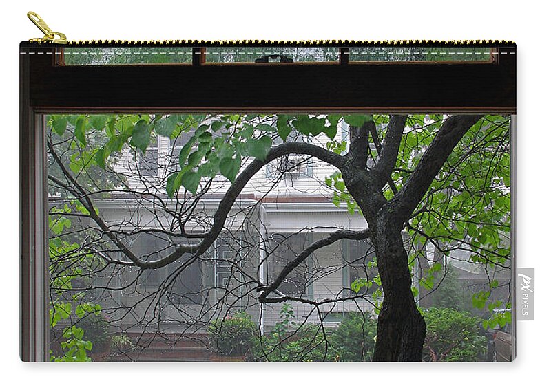 Window Zip Pouch featuring the photograph Room with a Rainy View by Juergen Roth