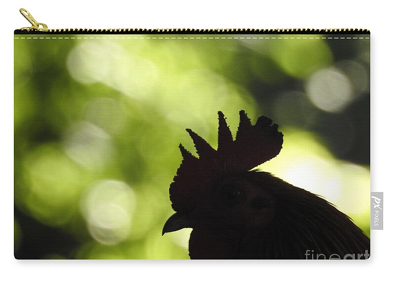 Rooster Carry-all Pouch featuring the photograph Rooster Silhouette by Jan Gelders