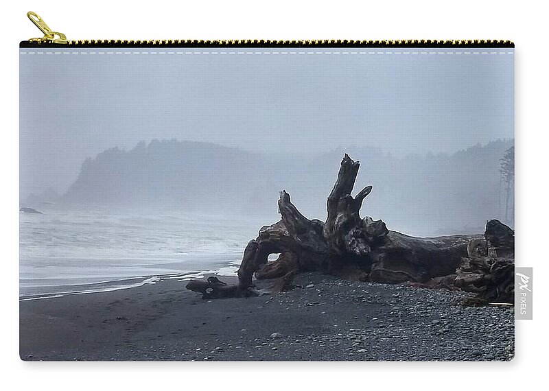 Rialto Beach Carry-all Pouch featuring the photograph Roots Touch Pacific by Alexis King-Glandon