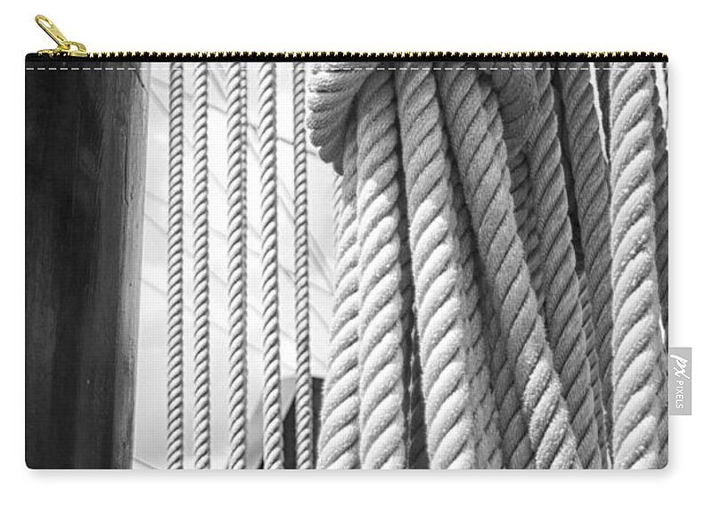 Nautical Zip Pouch featuring the photograph Ropes From the Past by Bob Decker