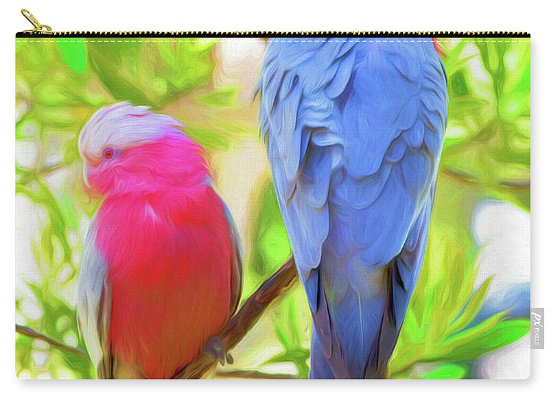Galahs Zip Pouch featuring the photograph Rose cockatoos by Sheila Smart Fine Art Photography