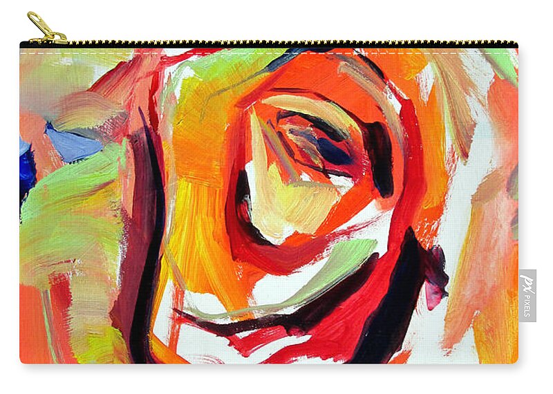 Florals Carry-all Pouch featuring the painting Rose Number 6 by John Gholson