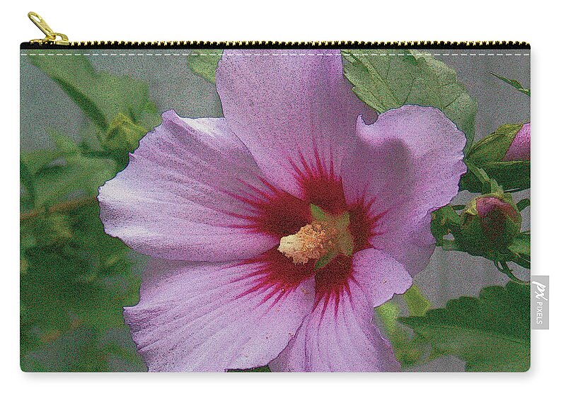 Flower Zip Pouch featuring the painting Rose of Sharon by John Dyess