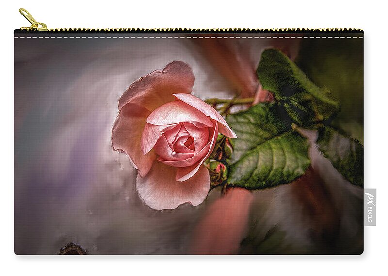 Rose Zip Pouch featuring the mixed media Rose on Paint #g5 by Leif Sohlman