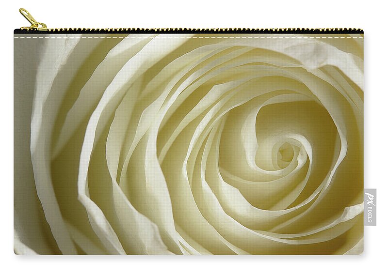 Rose Carry-all Pouch featuring the photograph Rose Series 4 White by Mike Eingle