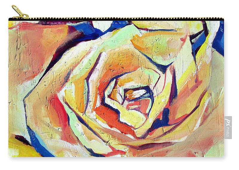 Florals Zip Pouch featuring the painting Rose Sun by John Gholson