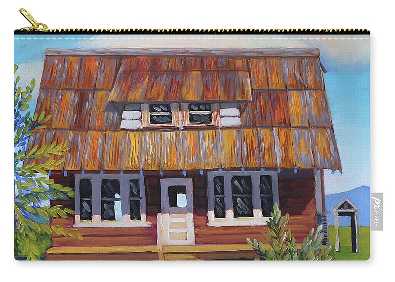 Roseberry Zip Pouch featuring the painting Roseberry House by Kevin Hughes