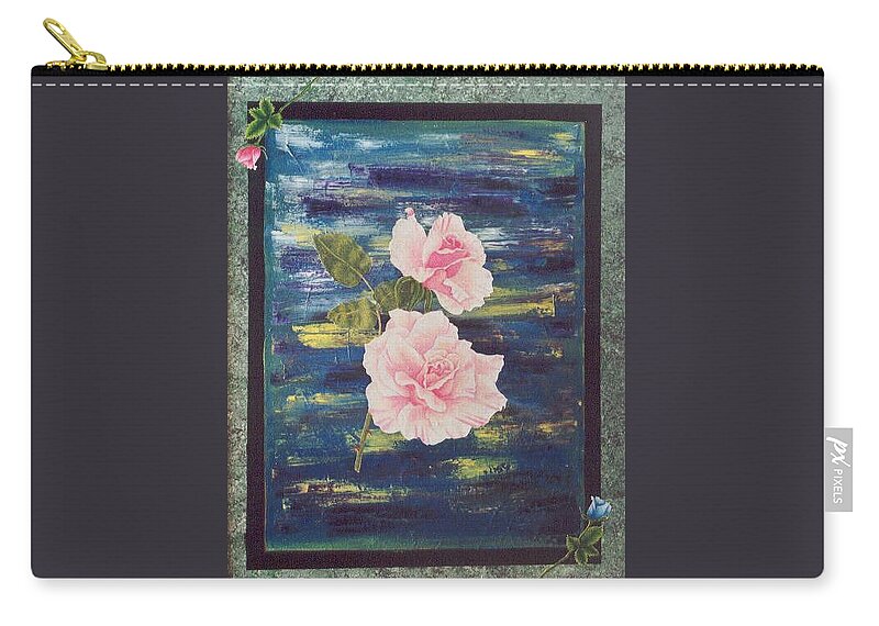 Rose Zip Pouch featuring the painting Roses by Micah Guenther
