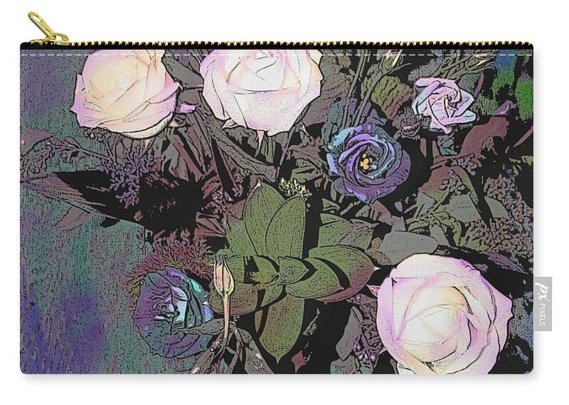 Victor Shelley Zip Pouch featuring the painting Roses by Victor Shelley