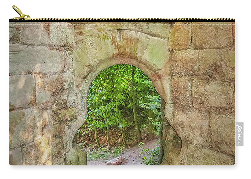 Castle Zip Pouch featuring the photograph Rosslyn Castle Forest Entry by Antony McAulay