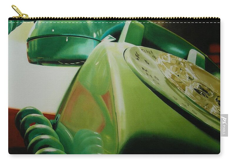Telephone Zip Pouch featuring the painting Rotary by Denny Bond