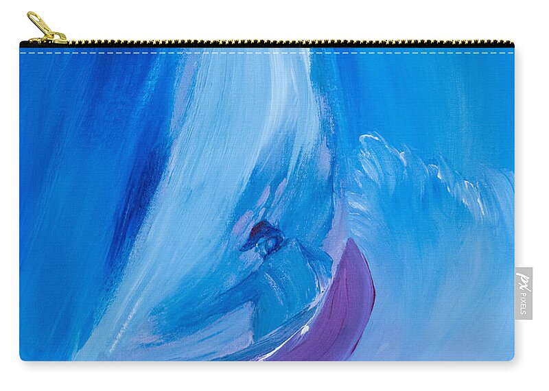 Sailing Zip Pouch featuring the painting Rough Sailing by Frank Bright