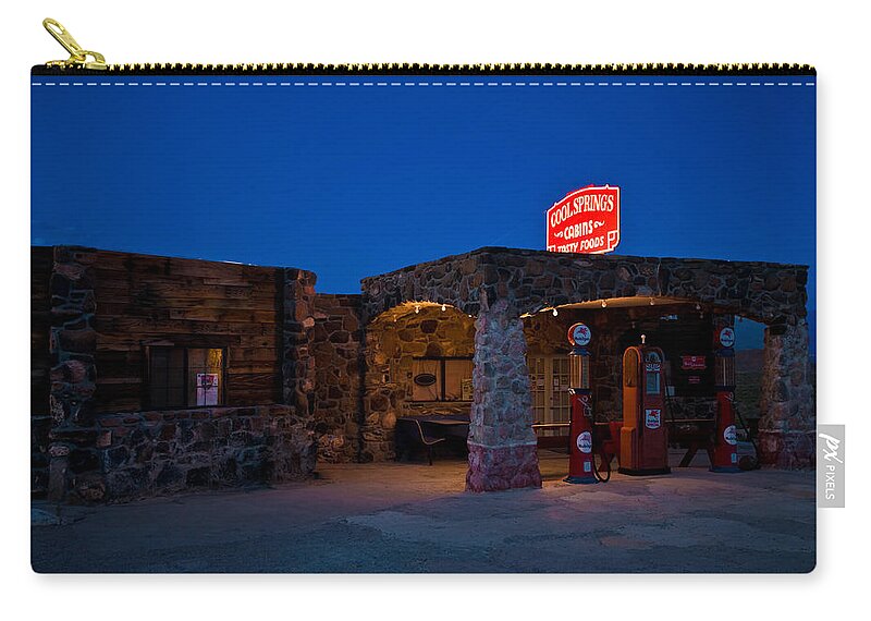 66 Zip Pouch featuring the photograph Route 66 Outpost Arizona by Steve Gadomski
