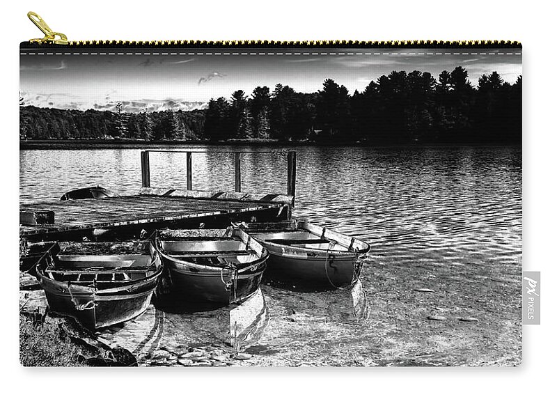 Rowboats At The Dock 2 Zip Pouch featuring the photograph Rowboats at the Dock 2 by David Patterson