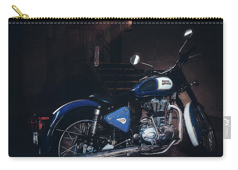 Royal Enfield Zip Pouch featuring the photograph Royal Enfield by Scott Norris