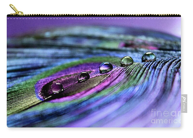 Peacock Feather Zip Pouch featuring the photograph Soul Reflections #2 by Krissy Katsimbras