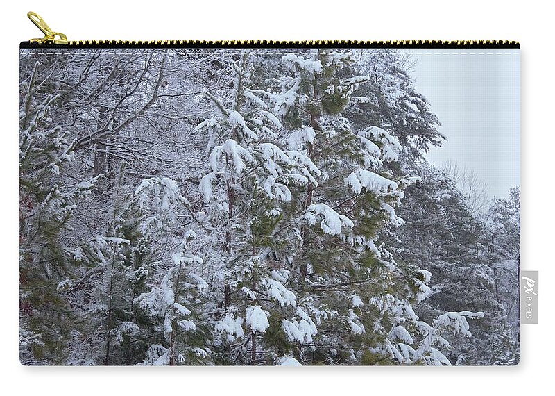 Winter Zip Pouch featuring the photograph Royal Pines by Ali Baucom