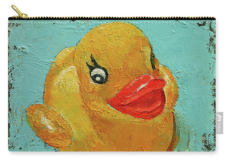 Michael Creese Zip Pouch featuring the painting Rubber Duck by Michael Creese